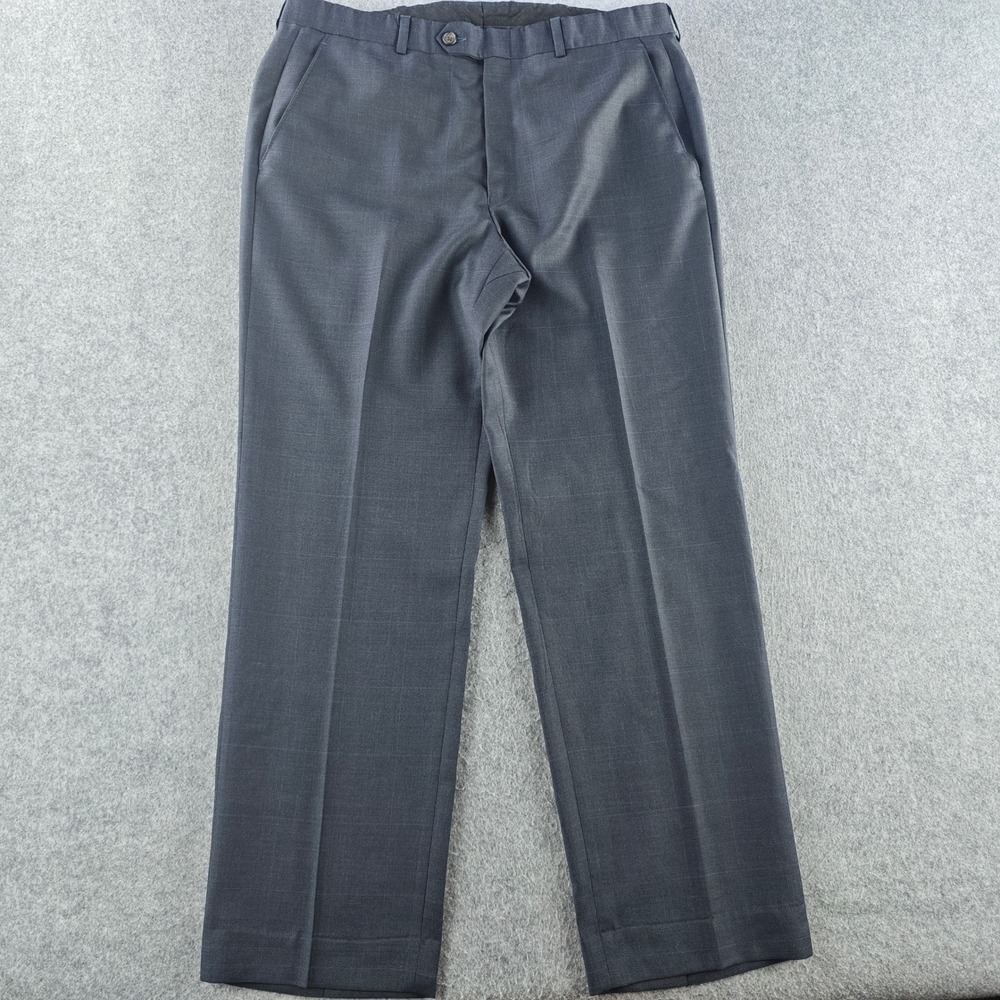 Lauren Ralph Lauren Mens 34x29 Blue Plaid 100% Wool Dress Pants Flat Front